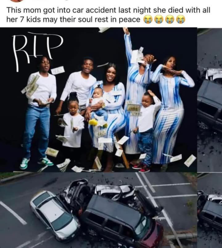 Photo: Report That Julie Tombo With Her 7 Kids Died In Car Accident Is Fake News 8 fb img 17367893056346772298795709054914 2