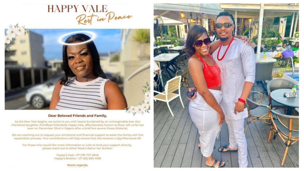 Photo: South African Lady, Primrose Felicidade Happy Vale, Has Died In Nigeria Due To Malaria As Her Nigerian Chief, Snazzie Iyanga Emmanuel Eke, Failed To Repatriate Her Dead Body 1 incollage 20250103 2038012535046975347934620980