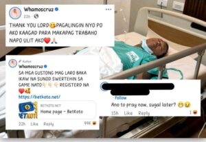 Photo: Whamoscruz Promoting Illegal Gambling Of Betkoto After Undergoing Hernia Surgery 3 incollage 20250702 0857359383981203711553718024